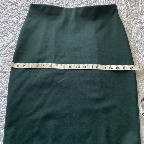 Philosophy Skirt Green Knee Length Stretch Pencil Gold Zipped Closure - Picture 9 of 10